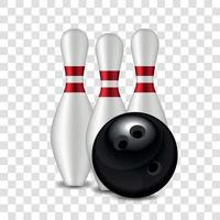 kegelen en bowlingbal op transparante achtergrond vectorillustratie vector