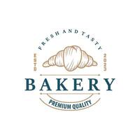 brood logo, oud retro wijnoogst stijl bakkerij winkel ontwerp, vector tarwe brood gemakkelijk tremplet illustratie