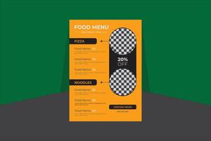 restaurant menu ontwerpsjabloon vector