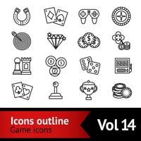 Game Overzicht Icons Set vector