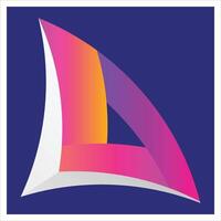 schip icoon. boot icoon. abstract logo van regenboog gekleurde premie ontwerp. abstract driehoek berg logo illustratie kleuren wit rood Purper blauw brand bloem achtergrond blauw . vector