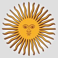 de inca zon god. inti zon van kunnen. Argentijns vlag. geïsoleerd Aan wit achtergrond. abstract illustratie vector