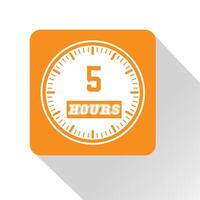 tijdopnemer, stopwatch icoon ontwerp 5 uren vector