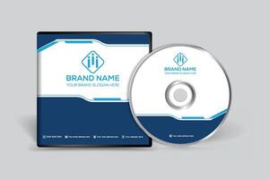 bedrijf CD Hoes ontwerp en blauw kleur vector