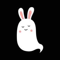 konijn geest karakter ontwerp tekenfilm voor halloween, element, poster, illustratie vector