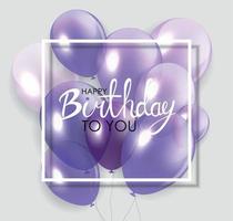 glanzende gelukkige verjaardag concept met ballonnen geïsoleerd op transparante achtergrond. vector illustratie