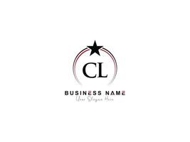 minimaal ster cl logo icoon, creatief cirkel luxe cl brief logo beeld ontwerp vector