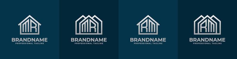 brief Dhr en rm huis logo set. geschikt voor ieder bedrijf verwant naar huis, echt landgoed, bouw, interieur met Dhr of rm initialen. vector