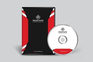 zakelijke rood en zwart kleur DVD Hoes ontwerp vector