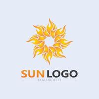 zon logo en zon vector illustratie icoon