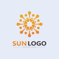 zon logo en zon vector illustratie icoon