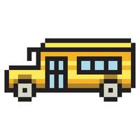 schoolbus in pixelkunststijl vector