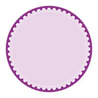 klassiek licht Purper cirkel grens kader met kant randen decoratie blanco sticker etiket achtergrond vector