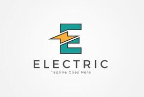 elektrisch logo, abstract brief e met bliksem bout combinatie, tunder bout ontwerp logo sjabloon, illustratie vector
