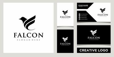 valk vogel logo ontwerp sjabloon met bedrijf kaart ontwerp vector