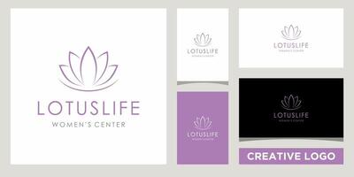 lotus bloem logo ontwerp sjabloon met bedrijf kaart ontwerp vector