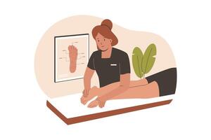 voet massage therapeut concept vector