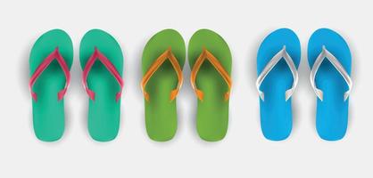 strand flip flop collectie set vector illustratie