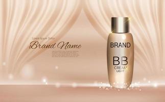 bb cream fles sjabloon voor advertenties of tijdschriftachtergrond. 3D-realistische vectorillustratie vector