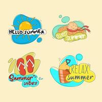 divers van kleurrijk zomer hand- trek badges vector