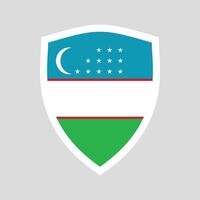 Oezbekistan vlag in schild vorm kader vector