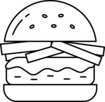 smakelijk hamburger schets illustratie vector