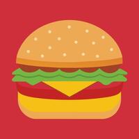 hamburger met kaas illustratie voor watertanden ontwerpen vector