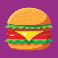 hamburger met kaas illustratie voor watertanden ontwerpen vector