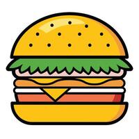 hamburger met kaas illustratie voor watertanden ontwerpen vector