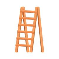 houten ladder in tekenfilm stijl geïsoleerd Aan wit achtergrond. portable trap concept, huishouden element, voorwerp. wijnoogst trap. vector