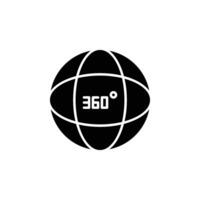 icoon illustratie van een 360 mate hoek, vertegenwoordigen een vol cirkel en volledigheid vector