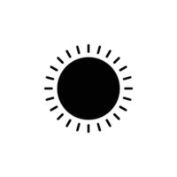 icoon illustratie van een schijnend zon, symboliseert straling en warmte vector