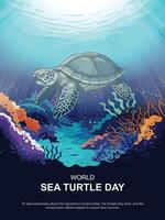 wereld zee schildpad dag achtergrond. vector