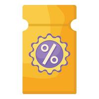 korting coupon icoon met percentage teken vector