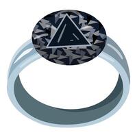 elegant zwart diamant ring illustratie vector