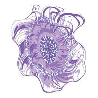 abstract Purper bloemen waterverf ontwerp vector