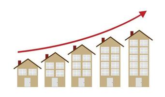 stijgende huizenmarkt concept vectorillustratie vector