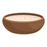 romig soep in een houten kom illustratie vector