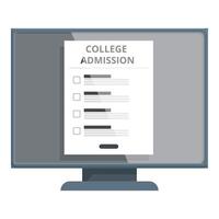 online college toelating toepassing Aan bureaublad scherm vector