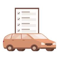 tekenfilm auto inspectie checklist concept vector