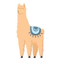 schattig tekenfilm alpaca met deken illustratie vector