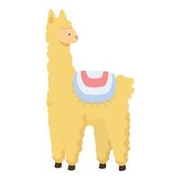 schattig geïllustreerd alpaca met deken vector