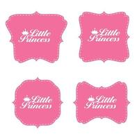 kleine prinses label set vectorillustratie vector