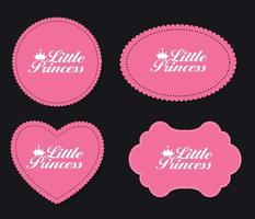 kleine prinses label set vectorillustratie vector