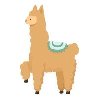 tekenfilm alpaca met zadel illustratie vector