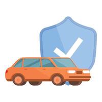 beschermde auto met schild concept illustratie vector