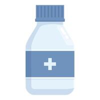 vlak ontwerp van een medisch fles met een kruis symbool, vertegenwoordigen gezondheidszorg vector