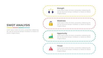 swot analyse glijbaan infographic sjabloon ontwerp vector