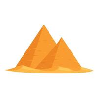 grafisch van gestileerde oranje piramides vertegenwoordigen een dor woestijn landschap vector