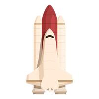 speels en kleurrijk tekenfilm illustratie van een ruimte shuttle klaar voor een avontuurlijk reis vector